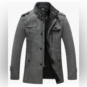 Men's Gray Military Style Jacket